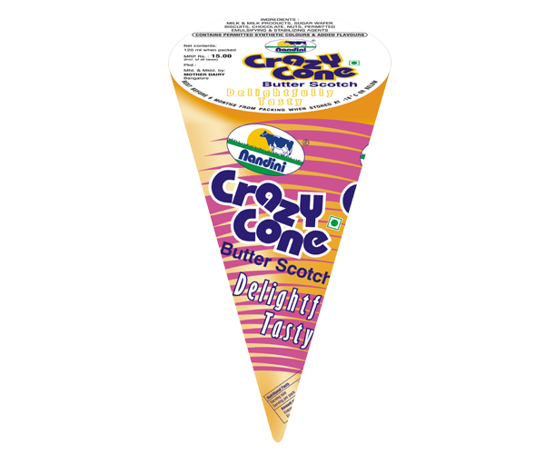 Crazy Cone Ice Cream Butter Scotch Chocolate